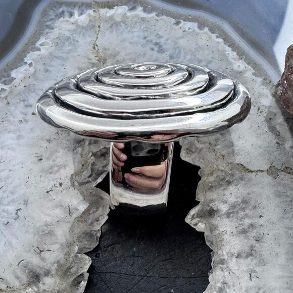 Sterling Silver Electroform Spiral Fashion Ring For Women, Taxco Mexico - Picture 6 of 10